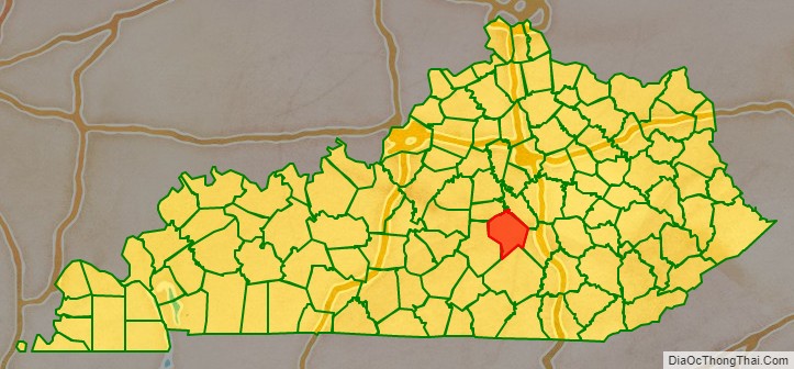 Lincoln County location map in Kentucky State.