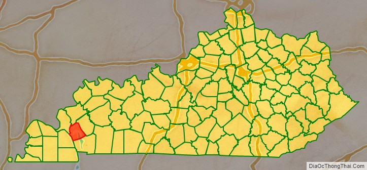 Lyon County location map in Kentucky State.