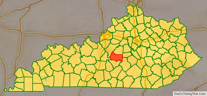 Marion County location map in Kentucky State.