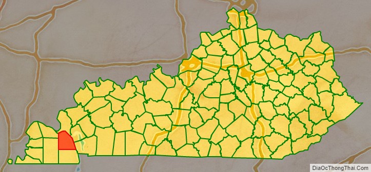 Marshall County location map in Kentucky State.