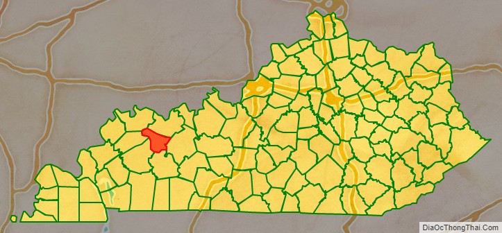 McLean County location map in Kentucky State.