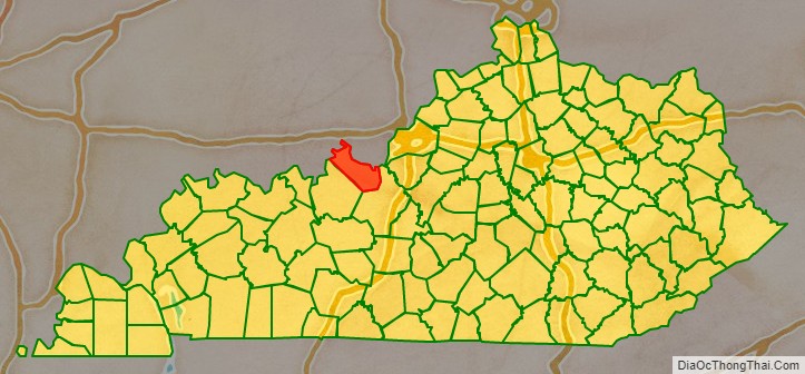 Meade County location map in Kentucky State.