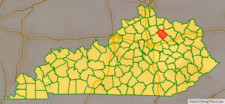 Nicholas County location map in Kentucky State.