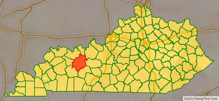 Ohio County location map in Kentucky State.