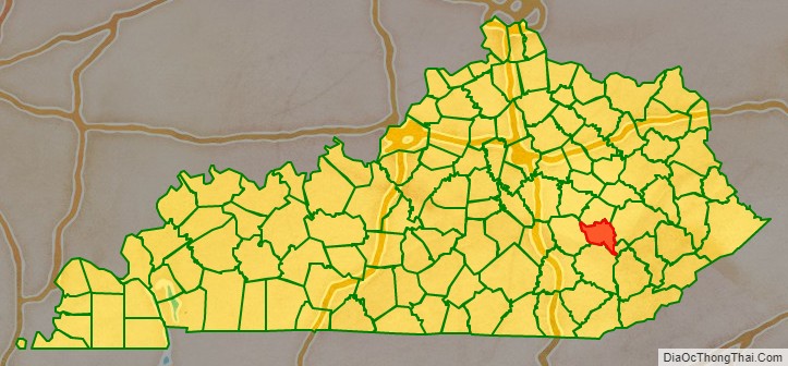 Owsley County location map in Kentucky State.