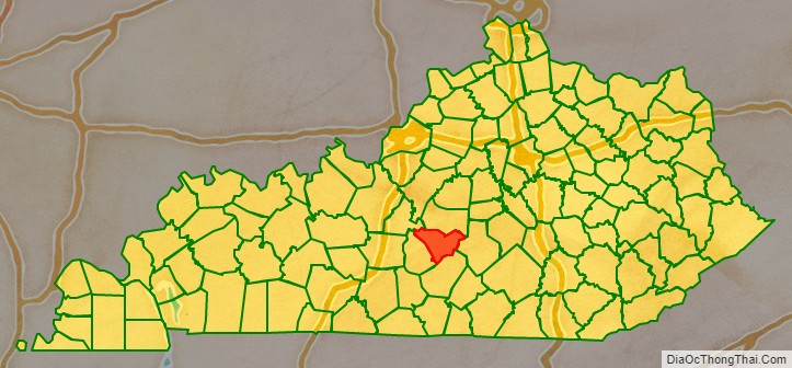 Taylor County location map in Kentucky State.