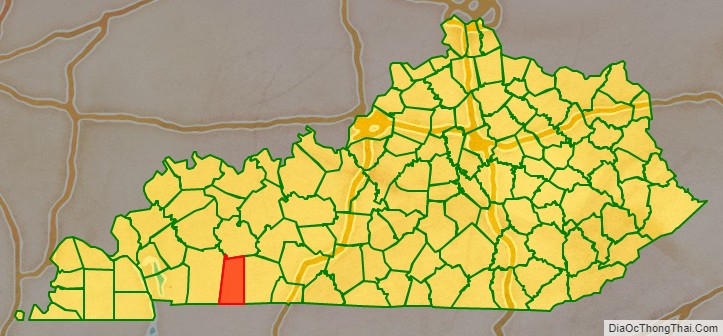 Todd County location map in Kentucky State.