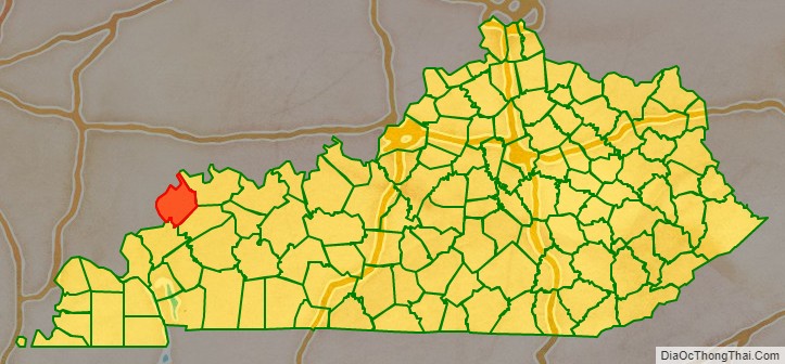 Union County location map in Kentucky State.