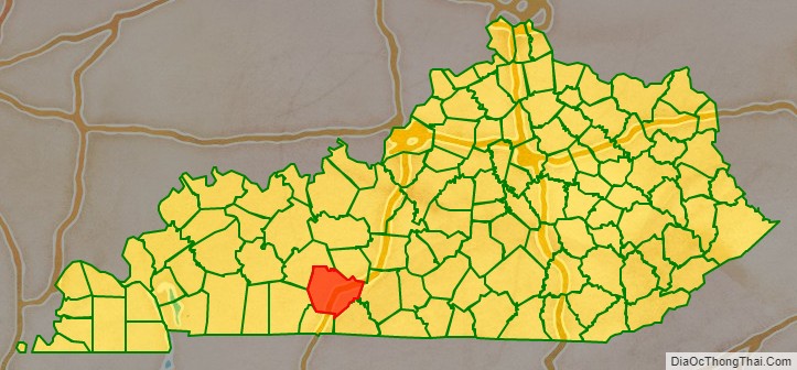 Warren County location map in Kentucky State.