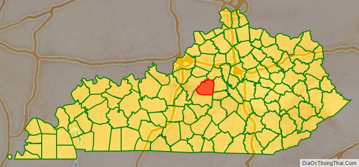 Washington County location map in Kentucky State.
