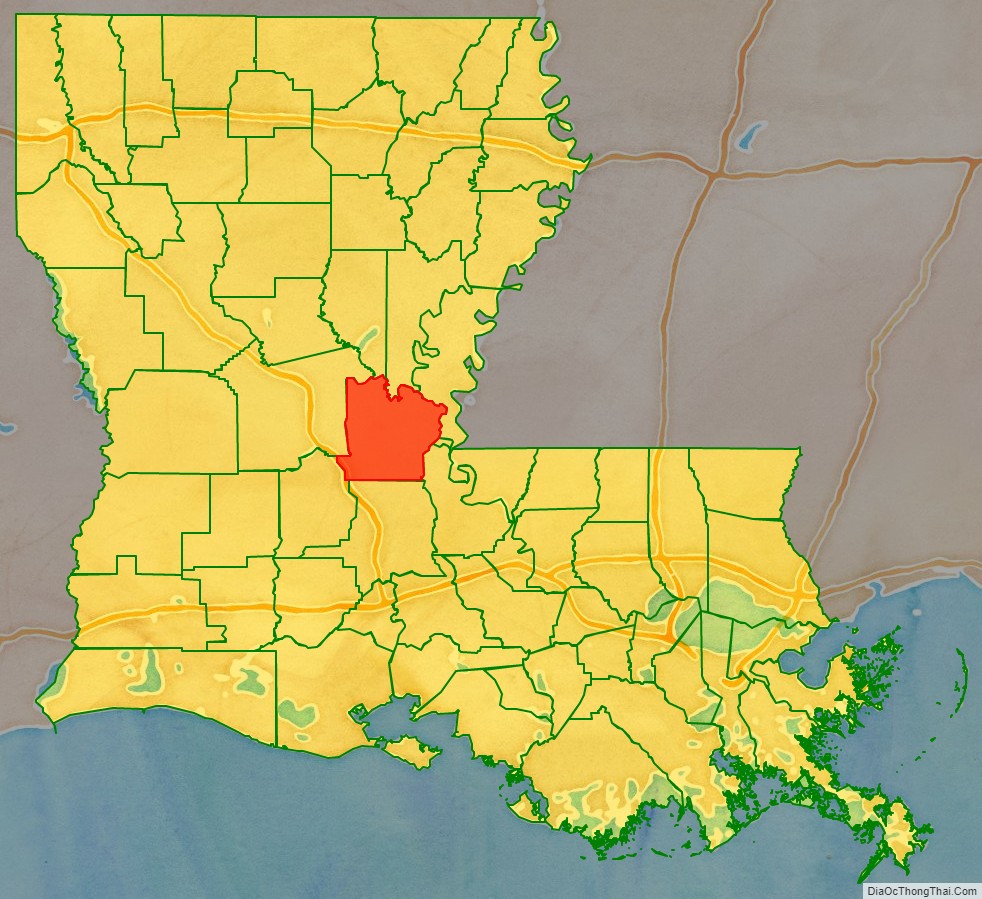Avoyelles Parish location map in Louisiana State.