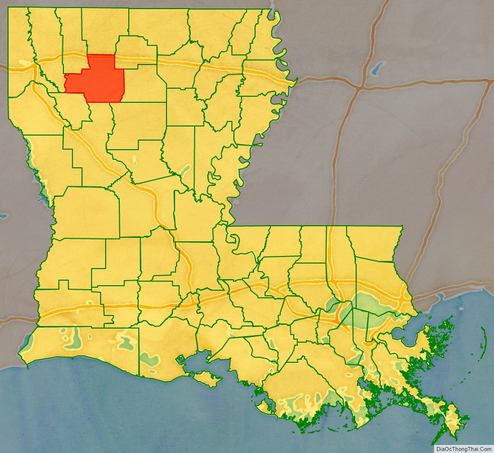 Bienville Parish location map in Louisiana State.