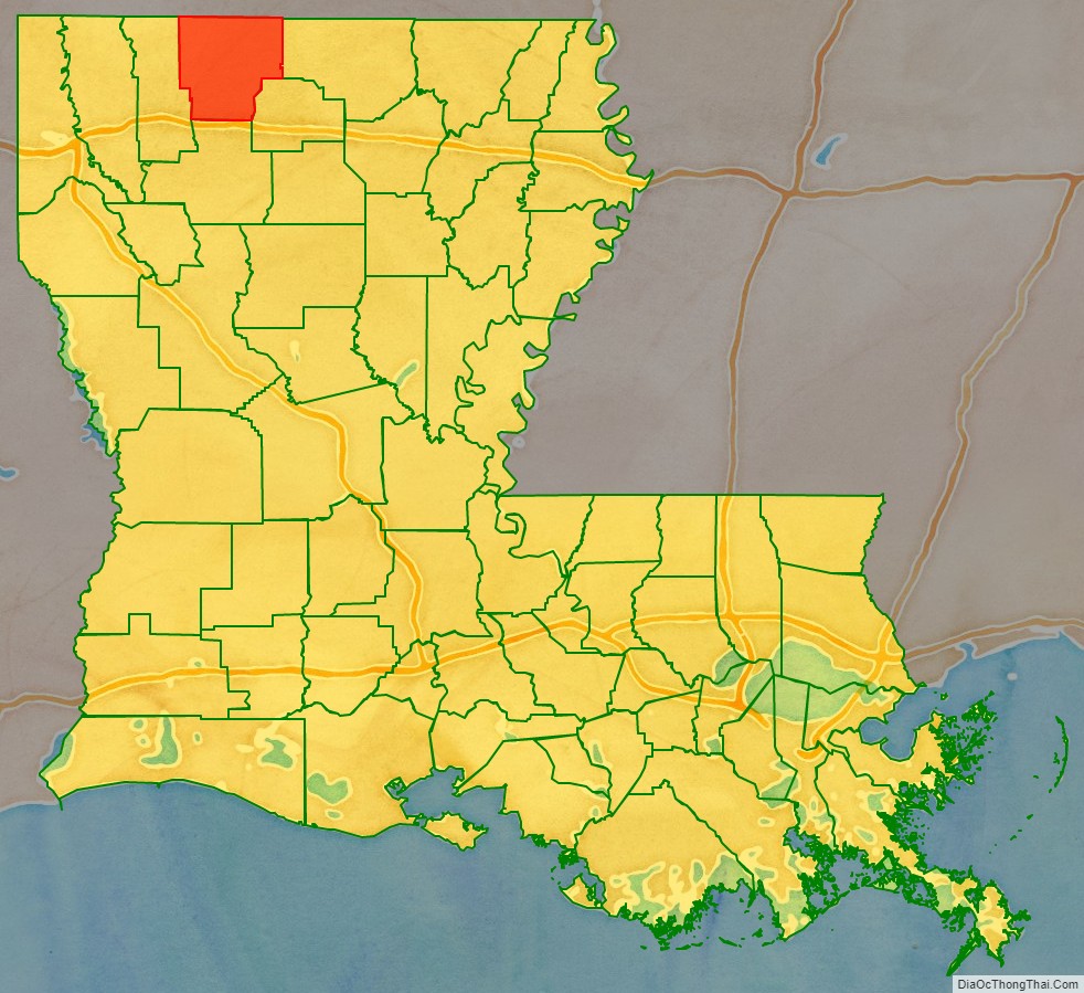 Claiborne Parish location map in Louisiana State.