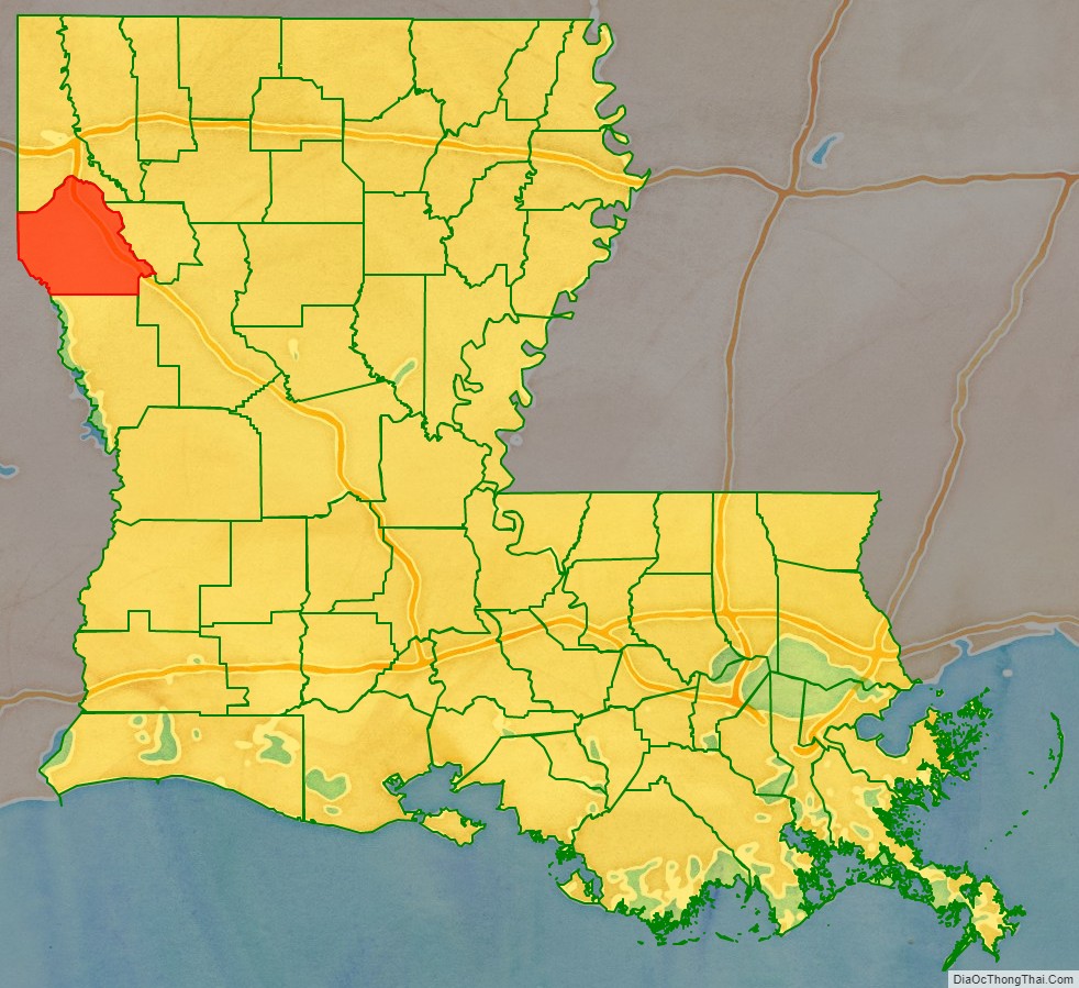 De Soto Parish location map in Louisiana State.