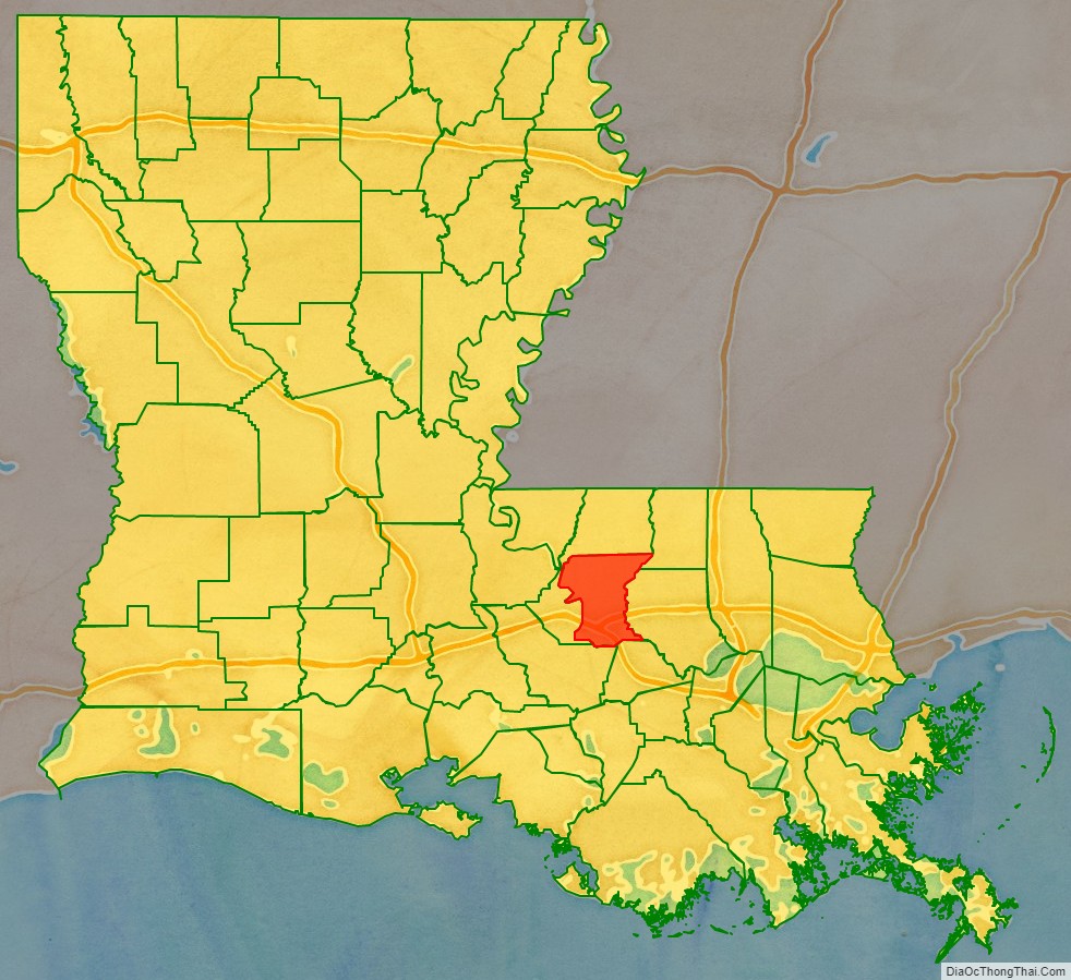 East Baton Rouge Parish location map in Louisiana State.