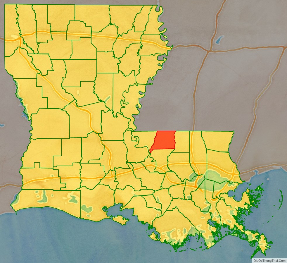 East Feliciana Parish location map in Louisiana State.