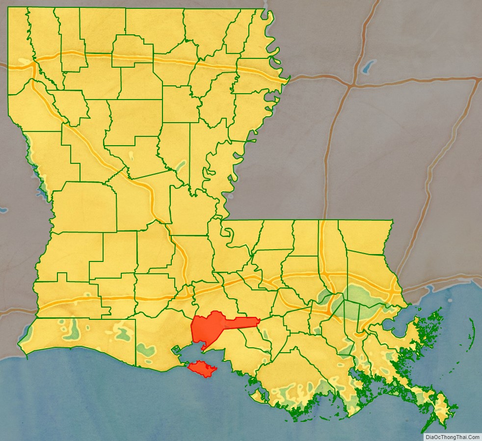 Iberia Parish location map in Louisiana State.