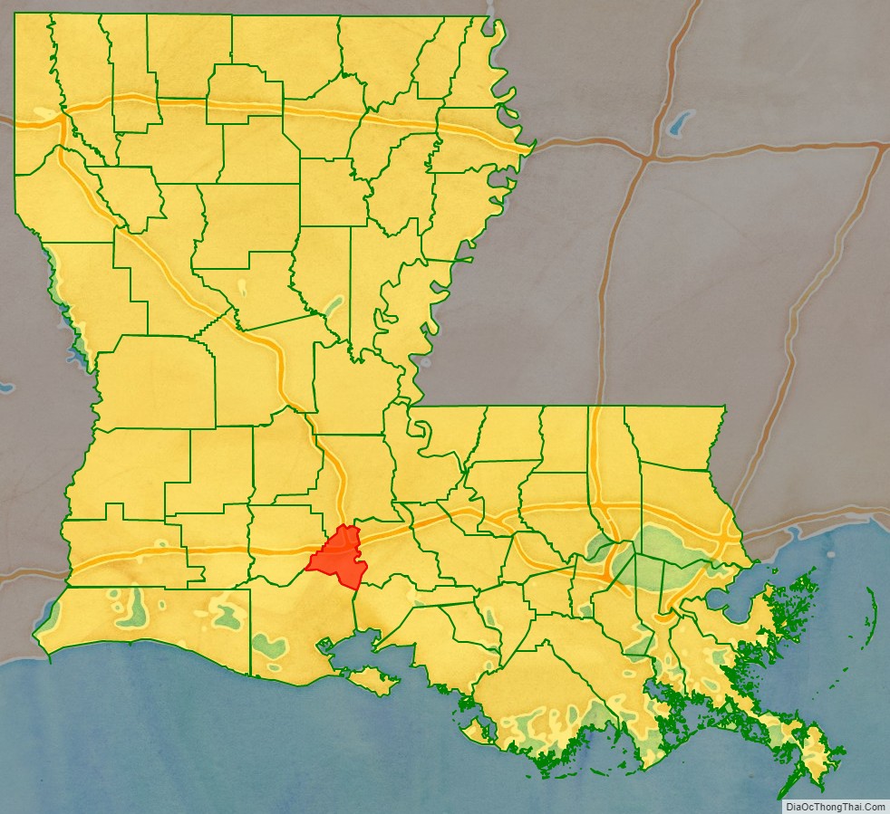 Lafayette Parish location map in Louisiana State.