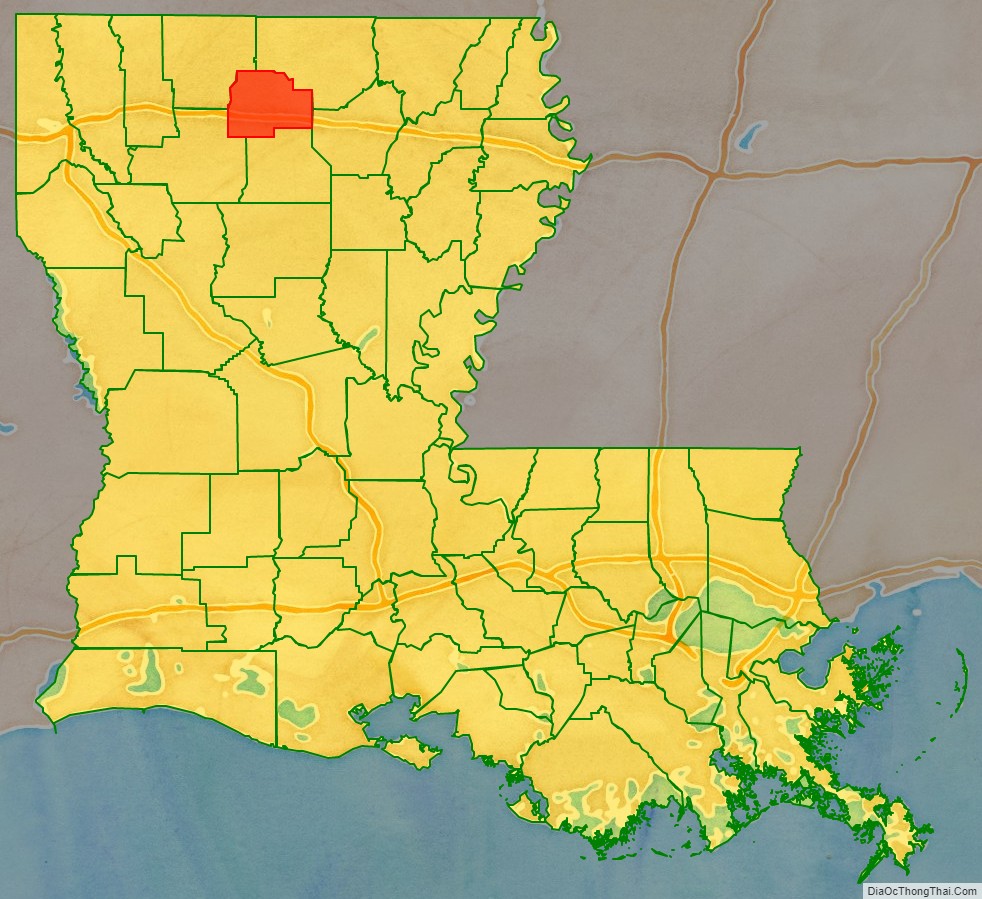 Lincoln Parish location map in Louisiana State.