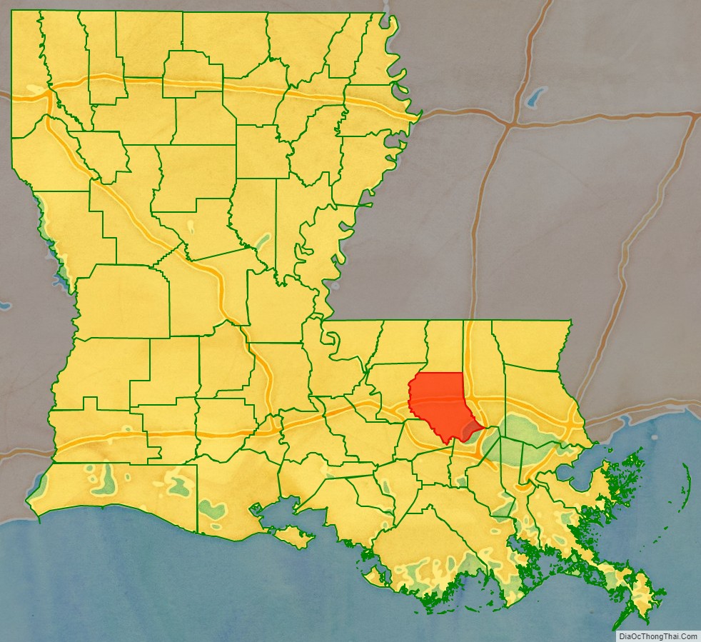 Livingston Parish location map in Louisiana State.
