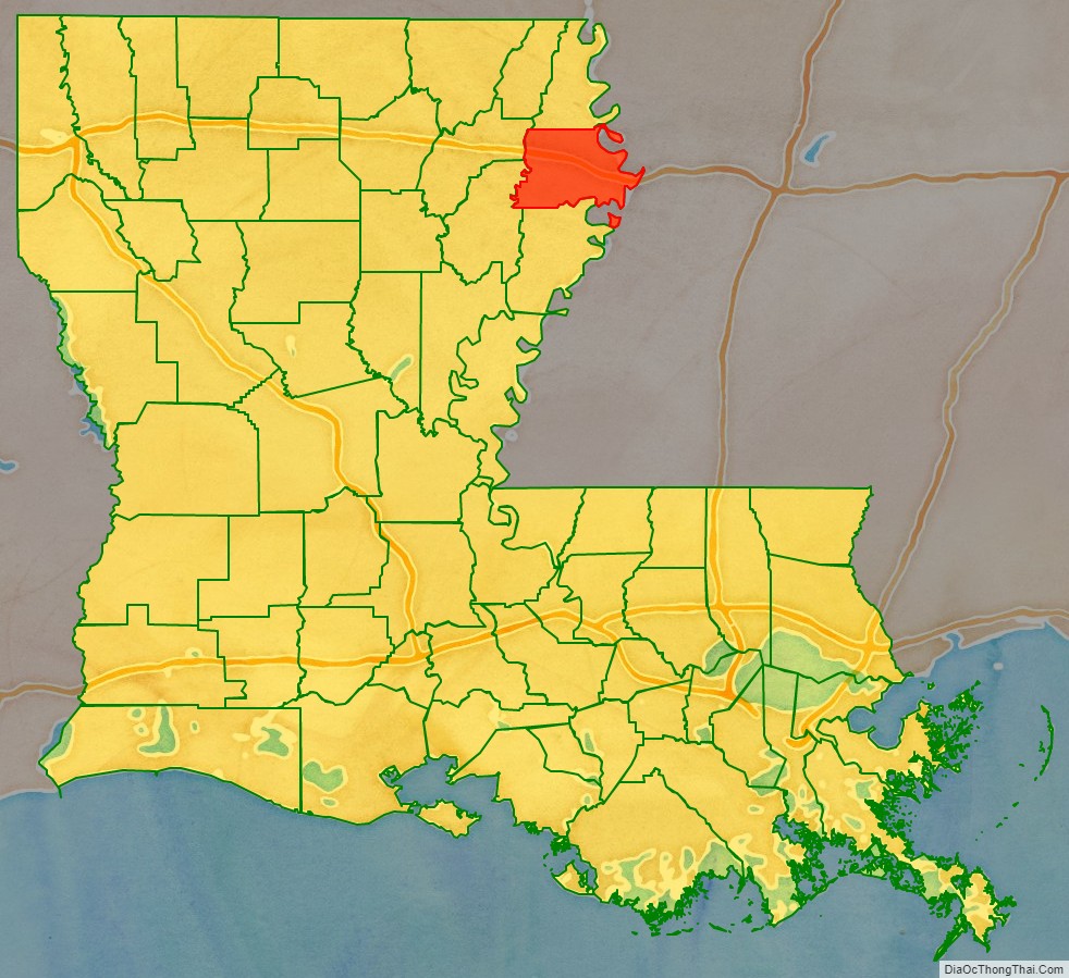 Madison Parish location map in Louisiana State.