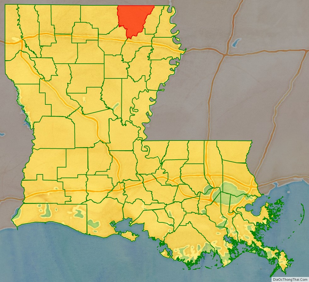 Morehouse Parish location map in Louisiana State.