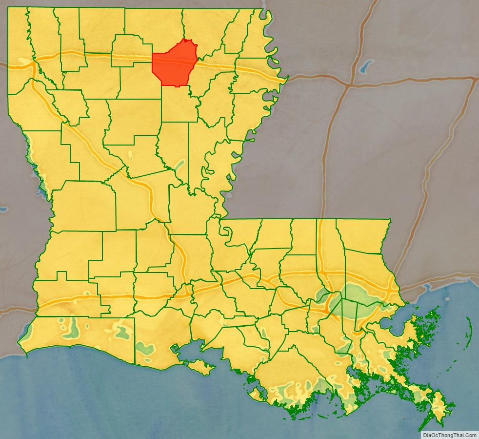 Ouachita Parish location map in Louisiana State.