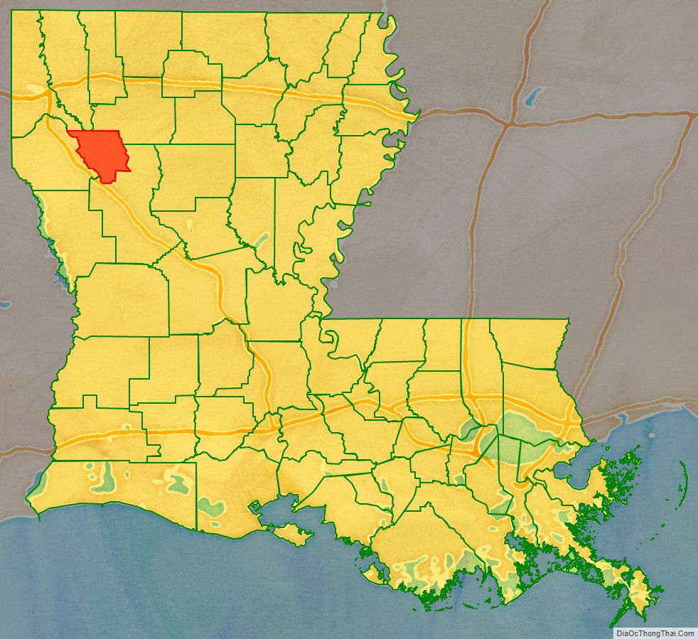 Red River Parish location map in Louisiana State.