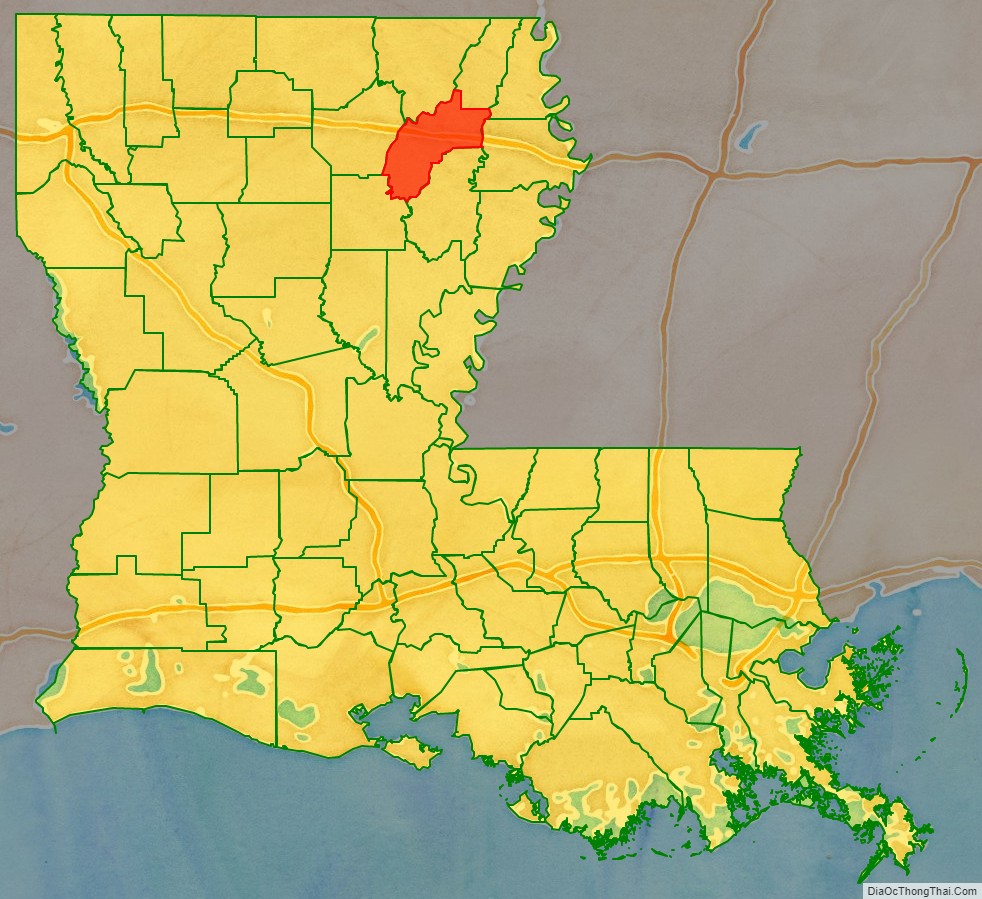 Richland Parish location map in Louisiana State.