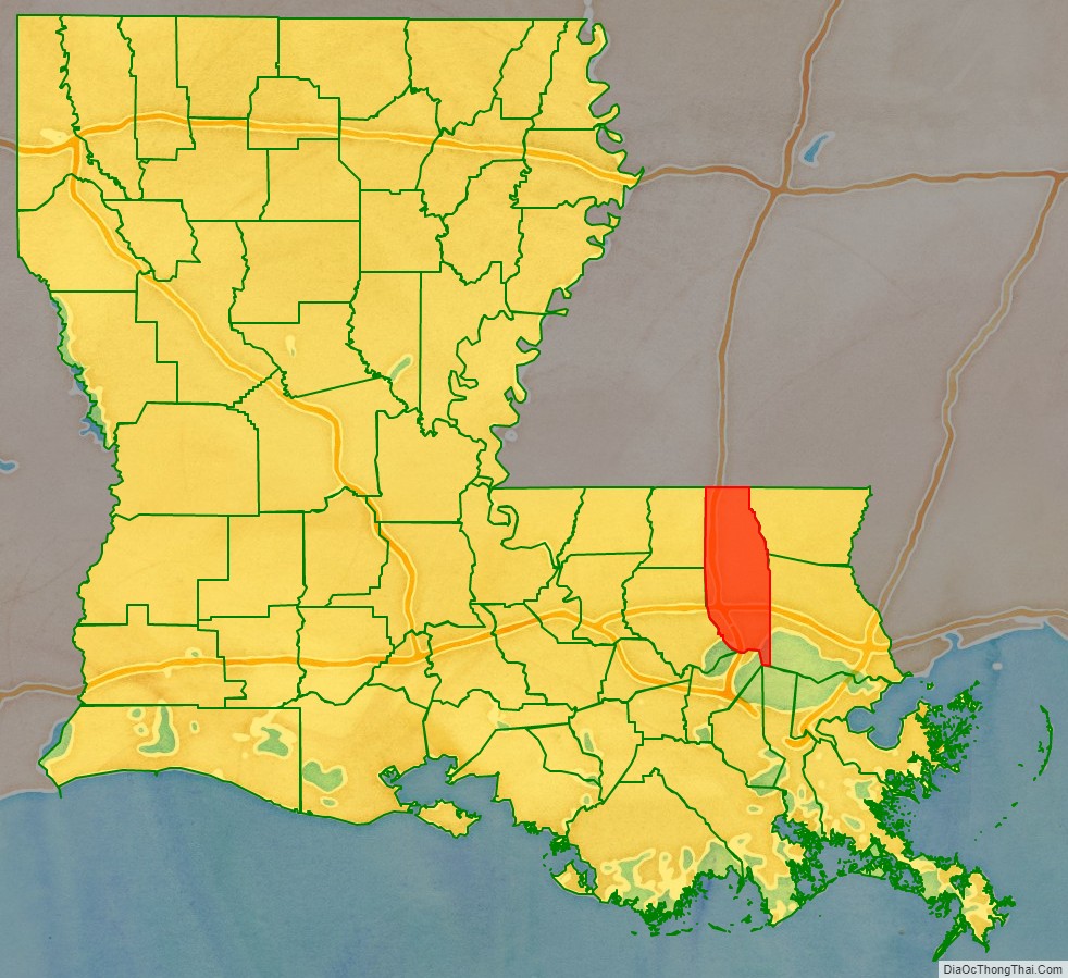 Tangipahoa Parish location on the Louisiana map. Where is Tangipahoa Parish.