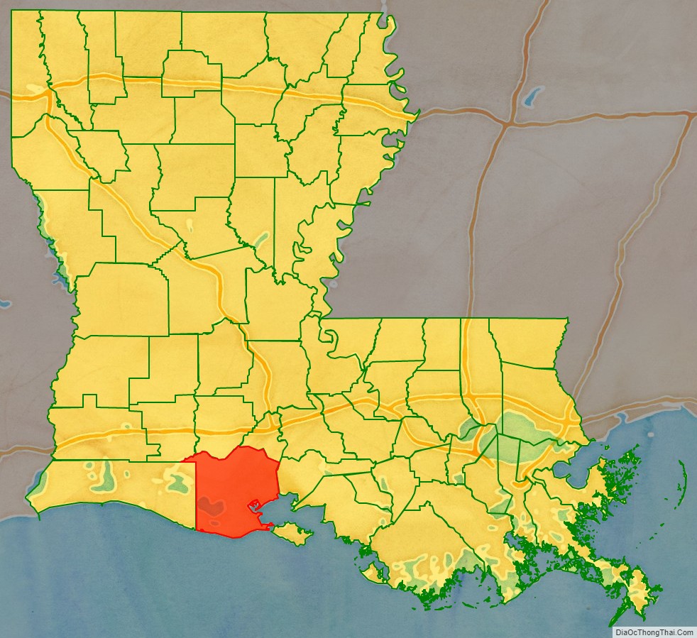 Vermilion Parish location map in Louisiana State.