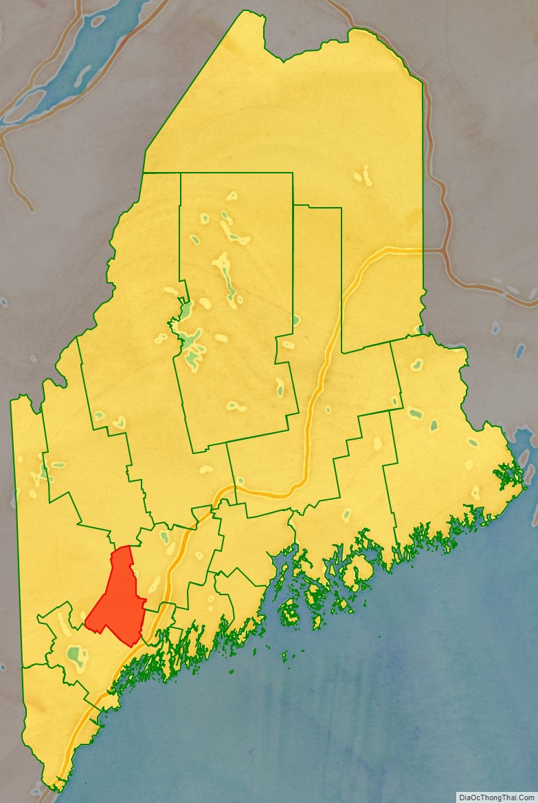 Androscoggin County location map in Maine State.
