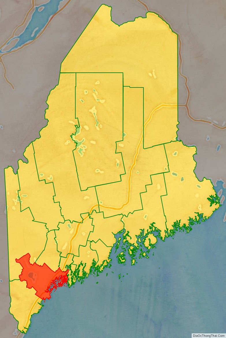 Cumberland County location map in Maine State.