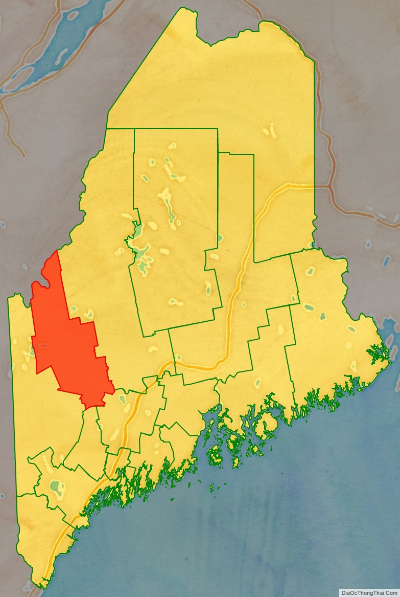 Franklin County location map in Maine State.