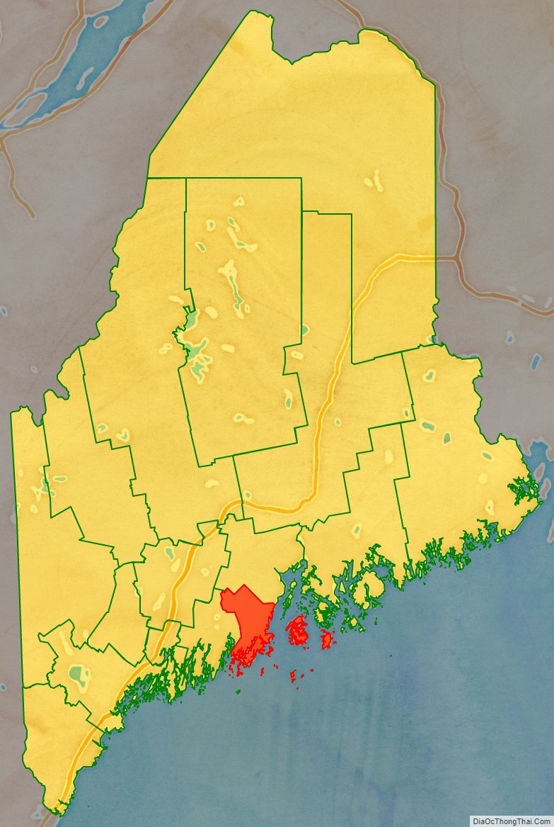Knox County location map in Maine State.