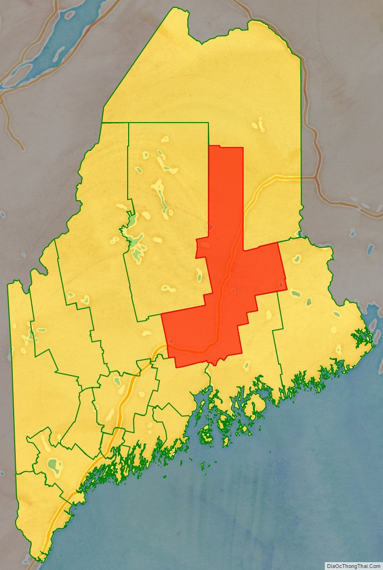 Penobscot County location map in Maine State.