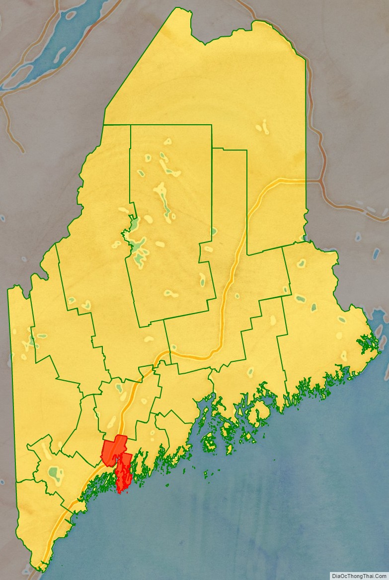 Sagadahoc County location map in Maine State.