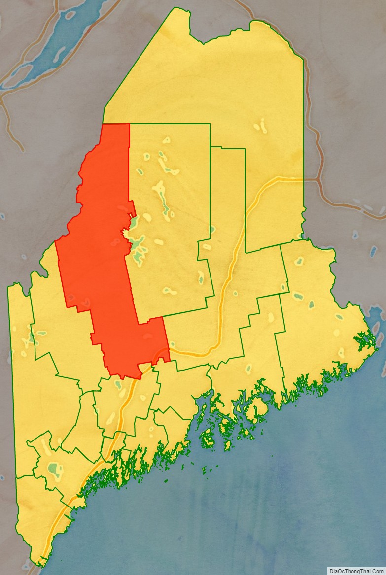 Somerset County location map in Maine State.