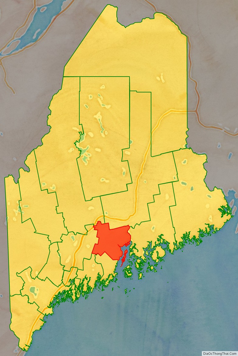 Waldo County location map in Maine State.