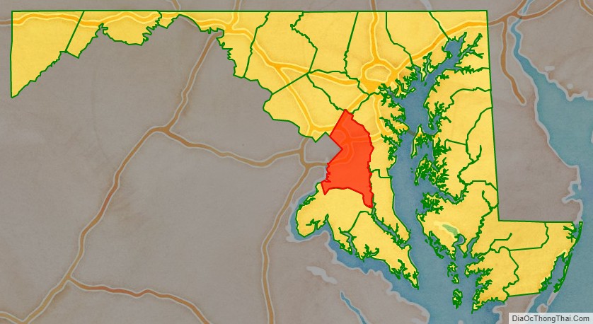 Prince George's County location on the Maryland map. Where is Prince George's County.