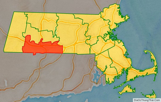 Hampden County location on the Massachusetts map. Where is Hampden County.
