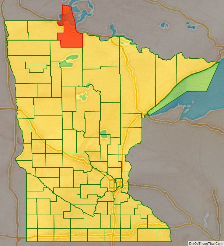 Map of Lake of the Woods County, Minnesota Địa Ốc Thông Thái