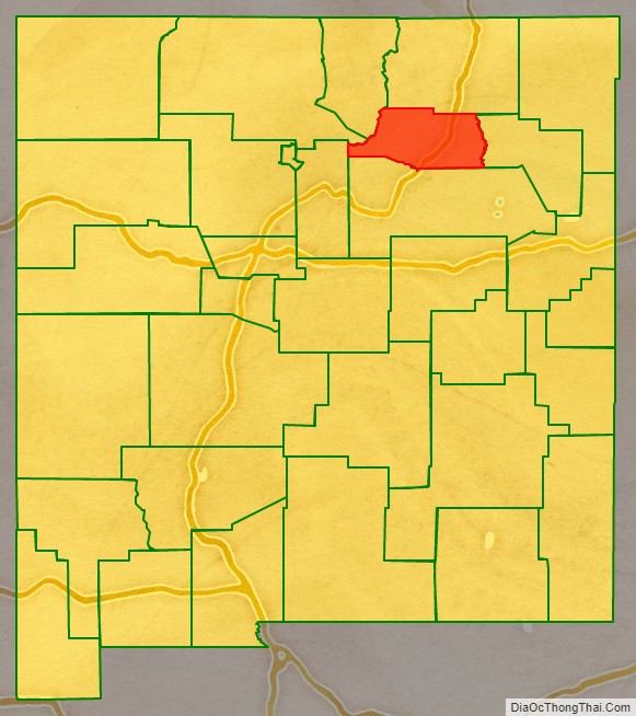 Mora County location map in New Mexico State.
