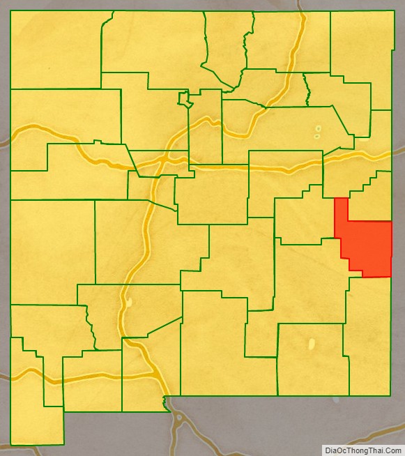 Roosevelt County location map in New Mexico State.