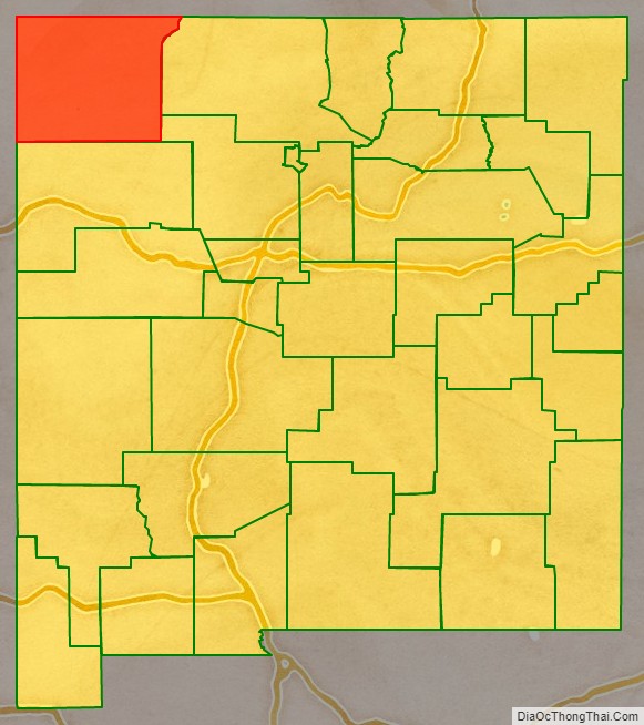 San Juan County location map in New Mexico State.
