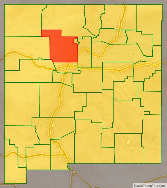 Sandoval County location map in New Mexico State.
