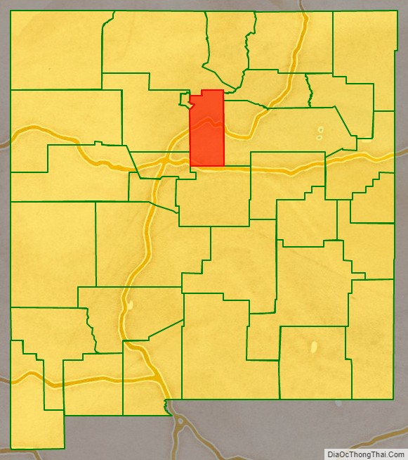 Santa Fe County location map in New Mexico State.
