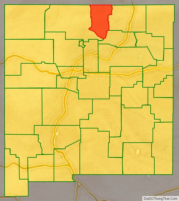 Taos County location map in New Mexico State.