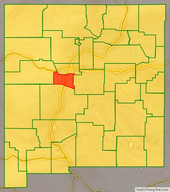 Valencia County location map in New Mexico State.