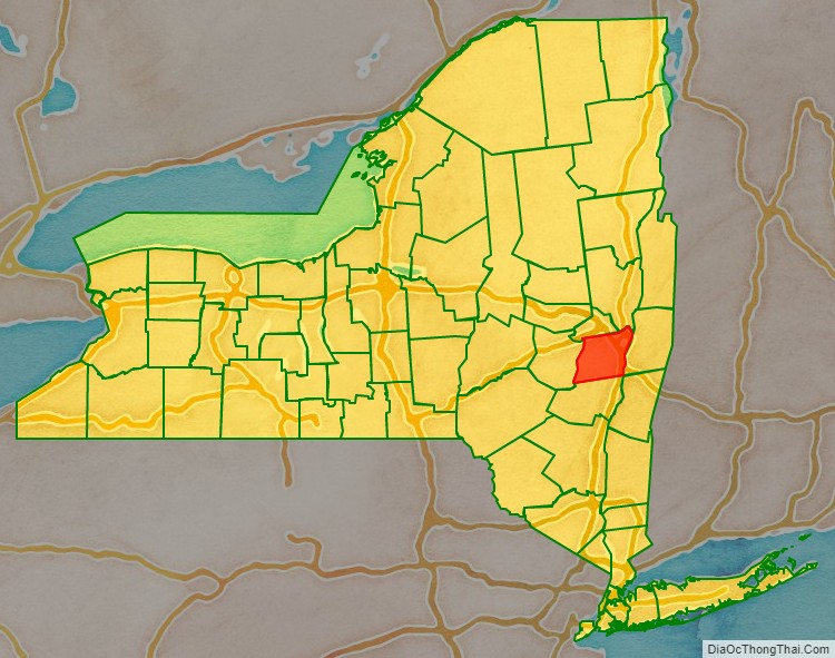 Albany County location map in New York State.
